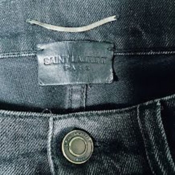Saint Laurent Paris Slim-Fit 30 Black Distressed Denim Jeans  Made In Italy - Picture 6 of 15
